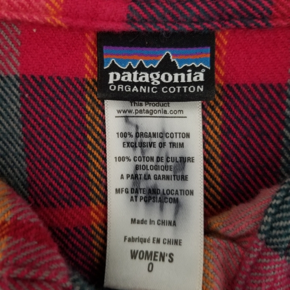 Patagonia W's Long-Sleeved Fjord Flannel Shirt Organic Cotton Size 0 - Picture 2 of 7